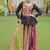 Multi-Color Rayon Gamthi Work Navratri Lehenga With Peplum Top