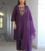 Purple floral bouquet suit set