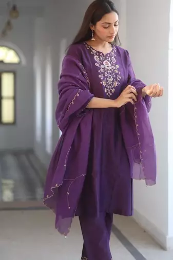 Purple floral bouquet suit set