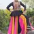 Multi-Color Rayon Kutchi Work Lehenga With Peplum Top