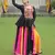 Multi-Color Rayon Kutchi Work Lehenga With Peplum Top