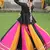 Multi-Color Rayon Kutchi Work Lehenga With Peplum Top