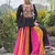 Multi-Color Rayon Kutchi Work Lehenga With Peplum Top