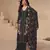 Black embroidered chinon silk palazzo style salwar suit