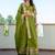 Dazzling Green Thread Embroidered Silk Mehendi Wear Lehenga Choli