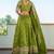 Dazzling Green Thread Embroidered Silk Mehendi Wear Lehenga Choli