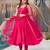 Pink silk Chanderi Fabric Fully Flair Anarkali Kurti With Pant Dupatta Set