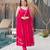 Pink silk Chanderi Fabric Fully Flair Anarkali Kurti With Pant Dupatta Set