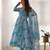 Marble Print Organza Silk Fabric Fully Flair Kali Pattern Anarkali Kurti With Dupatta Set