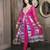 Pink embroidered georgette asymmetrical  kurta