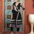 Black embroidered georgette asymmetrical  kurta
