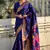 Violet zari woven vitthala god paithani silk blend saree