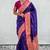 Violet zari woven tiny nath meenakari contrast yeola paithani silk blend saree