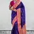 Violet zari woven tiny nath meenakari contrast yeola paithani silk blend saree