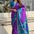 Purple soft silk blend zari woven patola saree with contrast weaves