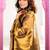 Gold handloom raga tissue dual tone saree with pom pom and blouse