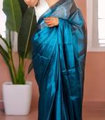 Rama handloom raga tissue dual tone saree with pom pom and blouse