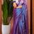 Lavender handloom raga tissue dual tone saree with pom pom and blouse