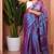 Lavender handloom raga tissue dual tone saree with pom pom and blouse