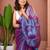 Lavender handloom raga tissue dual tone saree with pom pom and blouse