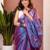 Lavender handloom raga tissue dual tone saree with pom pom and blouse