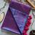 Lavender handloom raga tissue dual tone saree with pom pom and blouse