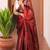 Maroon handloom raga tissue dual tone saree with pom pom and blouse