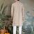 Beige viscose silk thead with sequins embroidered work wedding function festival party wear straight kurta