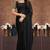 Black crush silk blend saree with stone work