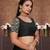 Black crush silk blend saree with stone work