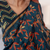 Blue chanderi silk gold border digital printed saree with blouse