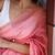 Pink chanderi silk gold border patti digital printed saree with blouse
