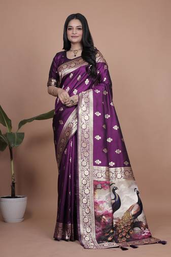 Elegant Jacquard Woven Silk Saree
