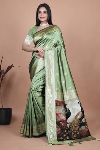 Elegant Jacquard Woven Silk Saree