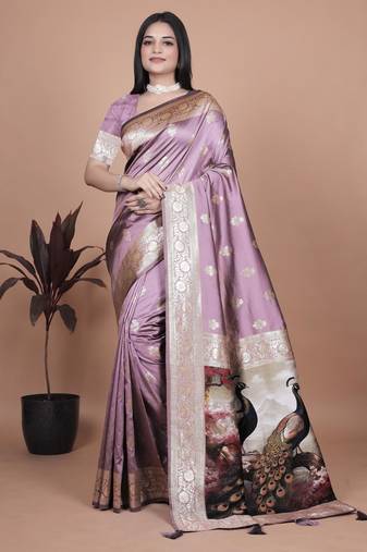 Elegant Jacquard Woven Silk Saree
