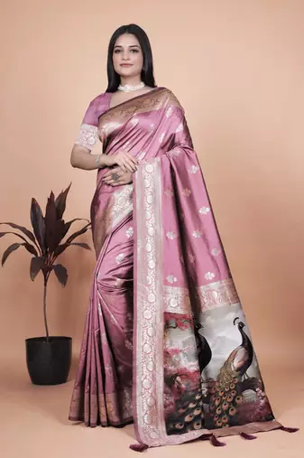 Elegant Jacquard Woven Silk Saree