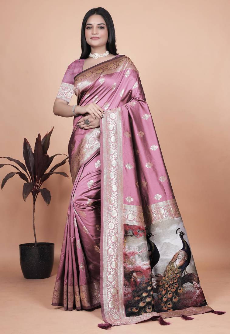 Elegant Jacquard Woven Silk Saree