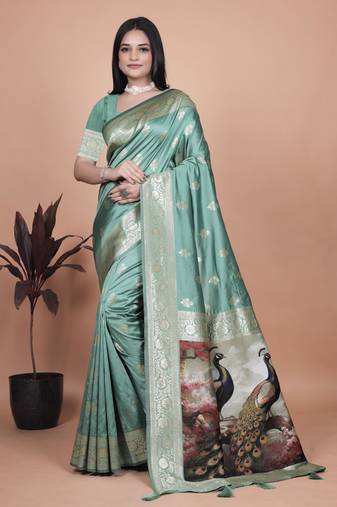 Elegant Jacquard Woven Silk Saree