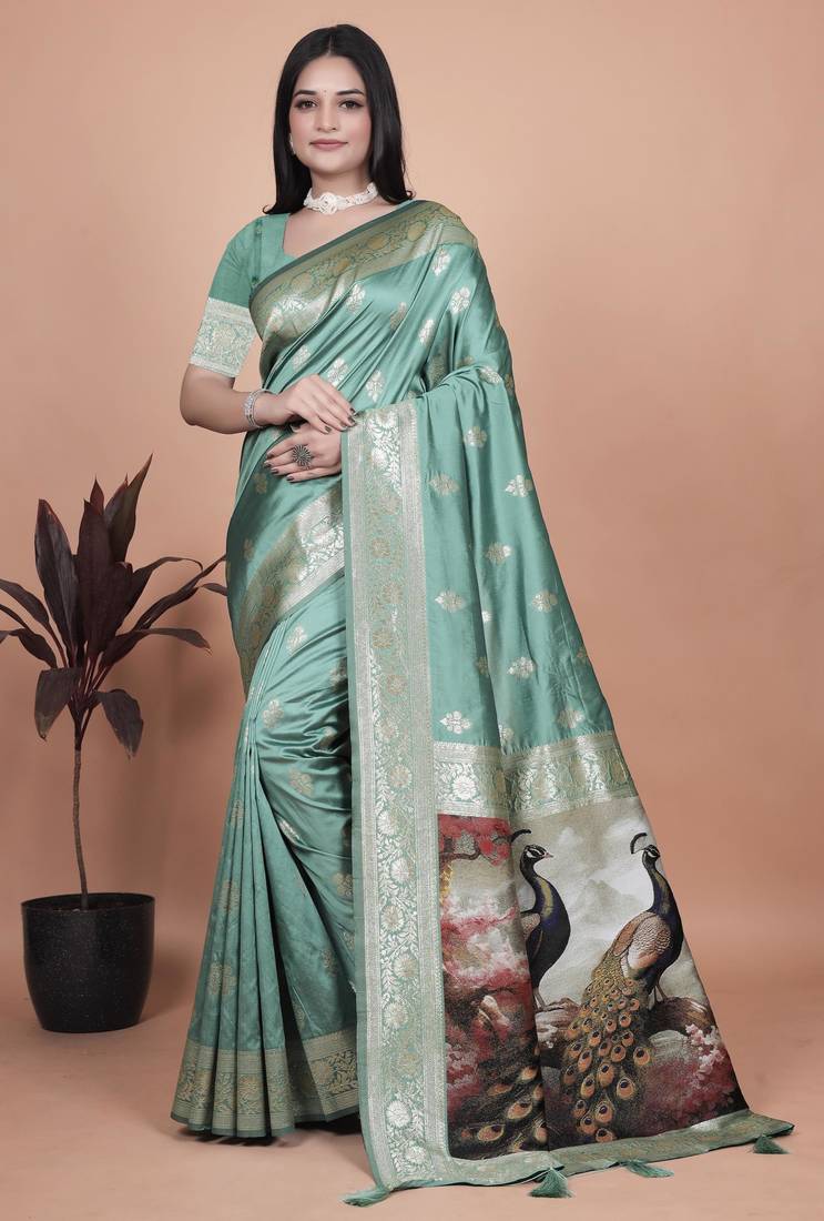 Elegant Jacquard Woven Silk Saree