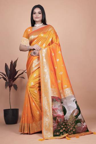 Elegant Jacquard Woven Silk Saree