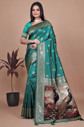 Elegant Jacquard Woven Silk Saree