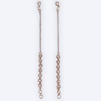 Traditional round shape long chain gold plated set of 2 ear-chain(kaanchain) for women 3