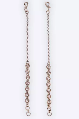 Traditional round shape long chain gold plated set of 2 ear-chain(kaanchain) for women