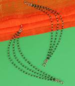 Traditional modish 3 string long chain gold plated set of 2 ear-chain(kaanchain) for women