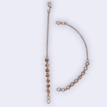 Traditional round shape long chain gold plated set of 2 ear-chain(kaanchain) for women 4