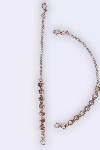 Traditional round shape long chain gold plated set of 2 ear-chain(kaanchain) for women