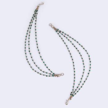Traditional modish 3 string long chain gold plated set of 2 ear-chain(kaanchain) for women 5