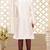 White dupion art silk mens kurta churidar set