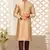 Chikoo dupion art silk mens kurta churidar set