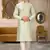 Sea green dupion art silk mens kurta churidar set